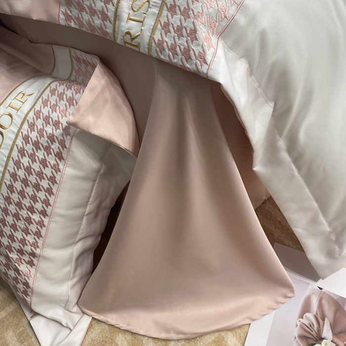 91家纺网 家纺一手货源 找家纺 优悦 2023新款轻奢磨毛系列四件套-伊芙琳 粉