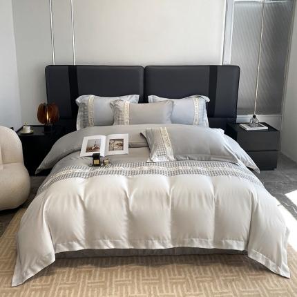 优悦 2023新款轻奢磨毛系列四件套-伊芙琳 灰