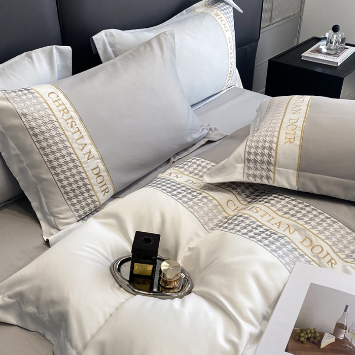 91家纺网 家纺一手货源 找家纺 优悦 2023新款轻奢磨毛系列四件套-伊芙琳 灰