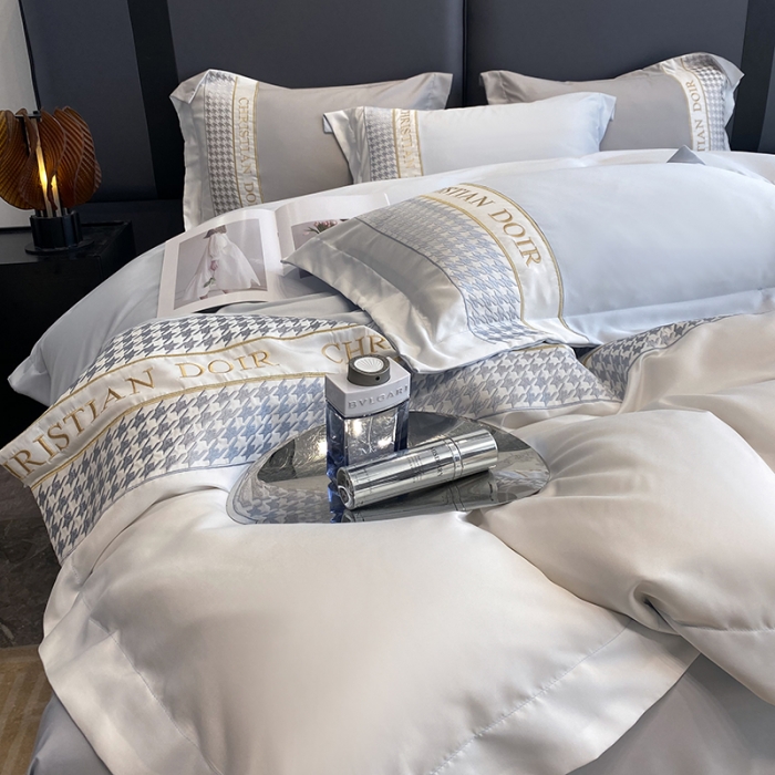 91家纺网 家纺一手货源 找家纺 优悦 2023新款轻奢磨毛系列四件套-伊芙琳 蓝