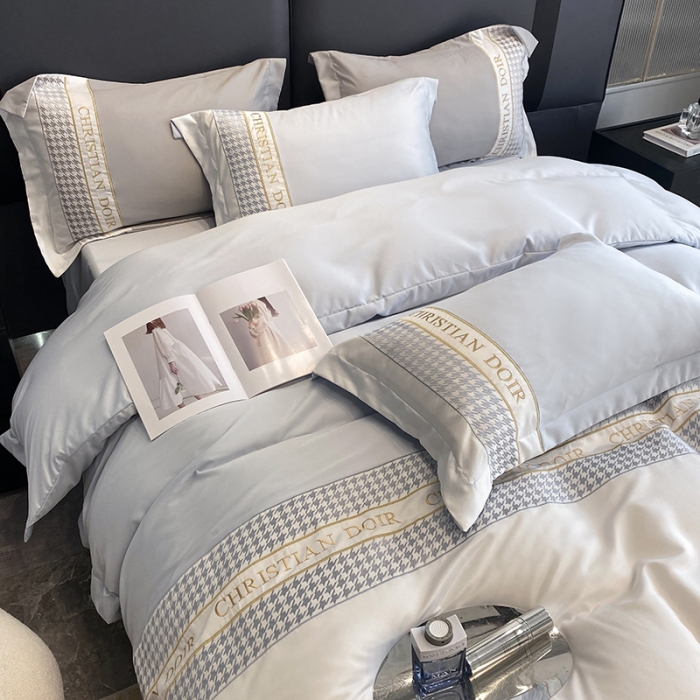 91家纺网 家纺一手货源 找家纺 优悦 2023新款轻奢磨毛系列四件套-伊芙琳 蓝