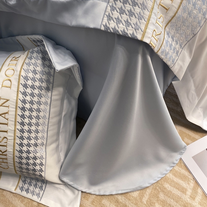 91家纺网 家纺一手货源 找家纺 优悦 2023新款轻奢磨毛系列四件套-伊芙琳 蓝