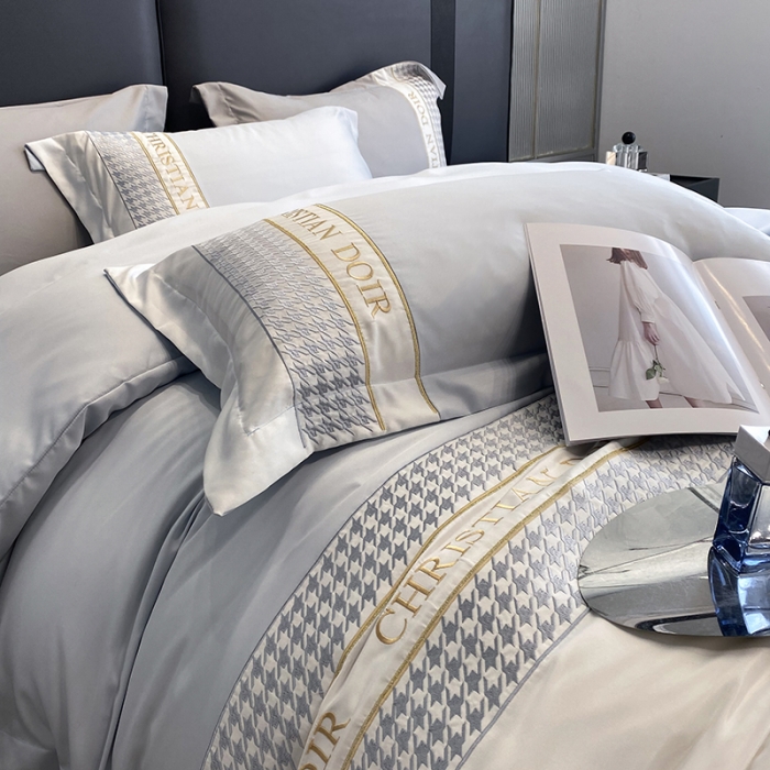 91家纺网 家纺一手货源 找家纺 优悦 2023新款轻奢磨毛系列四件套-伊芙琳 蓝