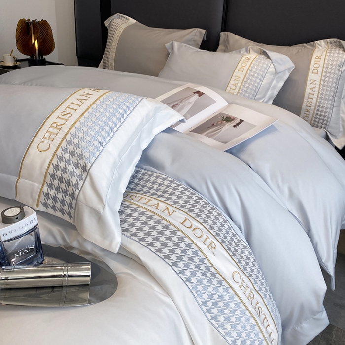 91家纺网 家纺一手货源 找家纺 优悦 2023新款轻奢磨毛系列四件套-伊芙琳 蓝