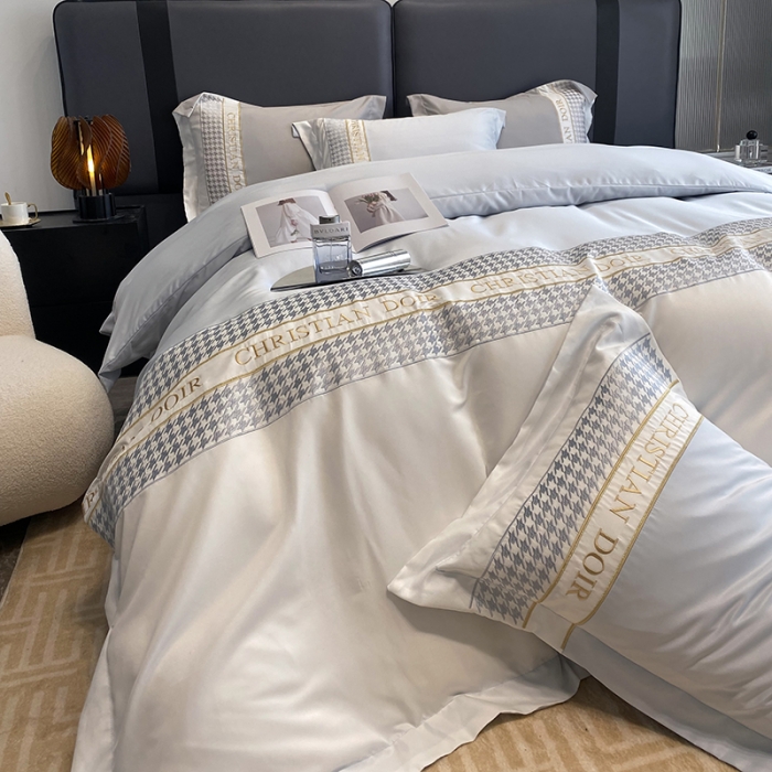 91家纺网 家纺一手货源 找家纺 优悦 2023新款轻奢磨毛系列四件套-伊芙琳 蓝