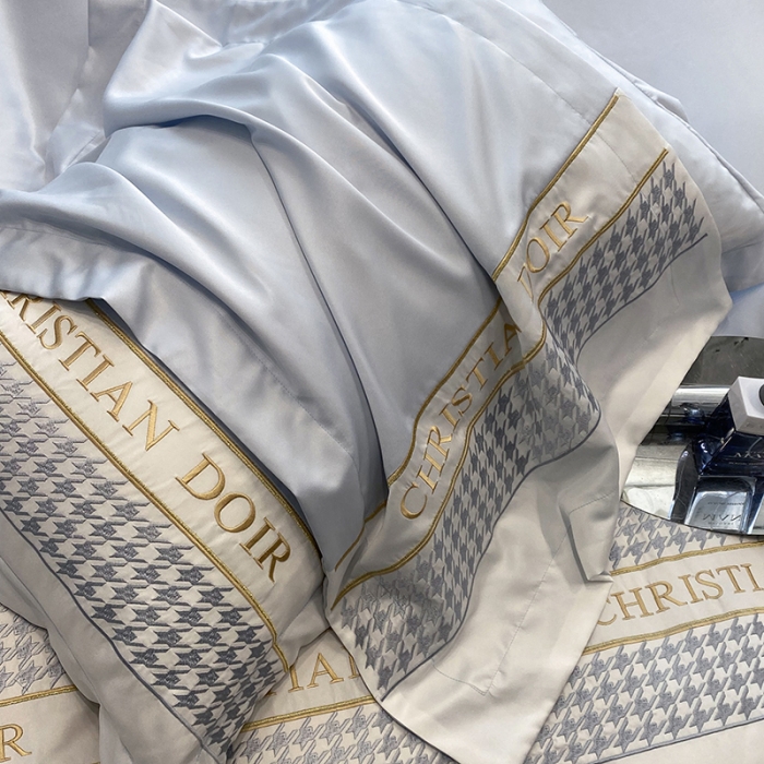 91家纺网 家纺一手货源 找家纺 优悦 2023新款轻奢磨毛系列四件套-伊芙琳 蓝