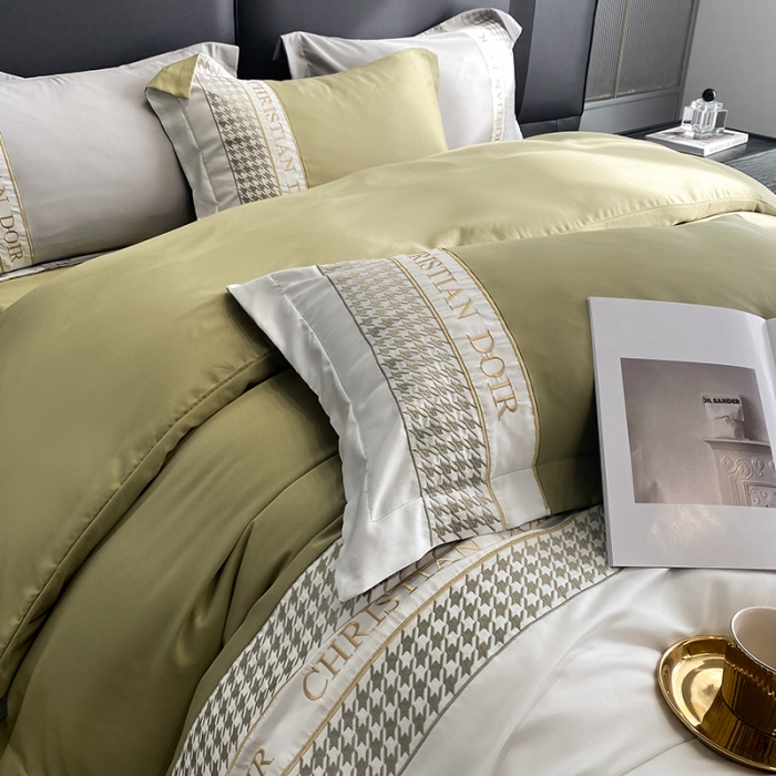 91家纺网 家纺一手货源 找家纺 优悦 2023新款轻奢磨毛系列四件套-伊芙琳 绿