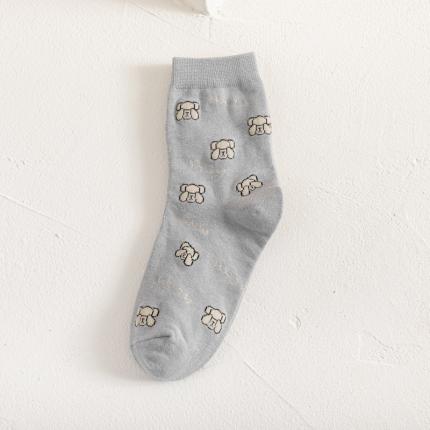 91家纺网 家纺一手货源 找家纺 良品汇馆【卡通小熊女袜】日式无印西川棉袜中筒卡通小熊袜子女款