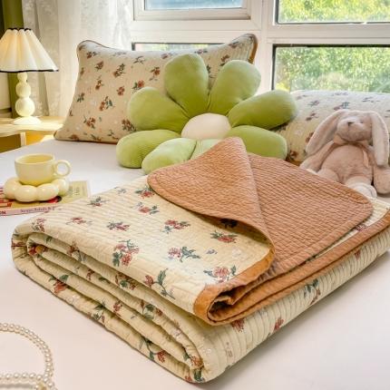 茉夕 2022新款A类双面纯棉填充新疆棉花四季通用床盖 花悦