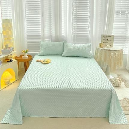 91家纺网 家纺一手货源 找家纺 梦家居 2022新款豆豆绒单床单 浅蓝色