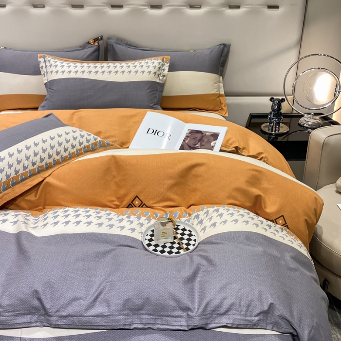 91家纺网 家纺一手货源 找家纺 金纱玉纺 2023新款全棉加厚磨毛四件套 艾伦