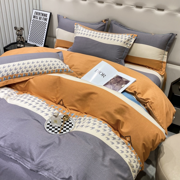 91家纺网 家纺一手货源 找家纺 金纱玉纺 2023新款全棉加厚磨毛四件套 艾伦