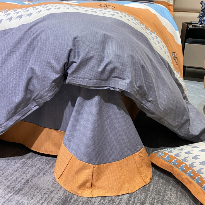 91家纺网 家纺一手货源 找家纺 金纱玉纺 2023新款全棉加厚磨毛四件套 艾伦