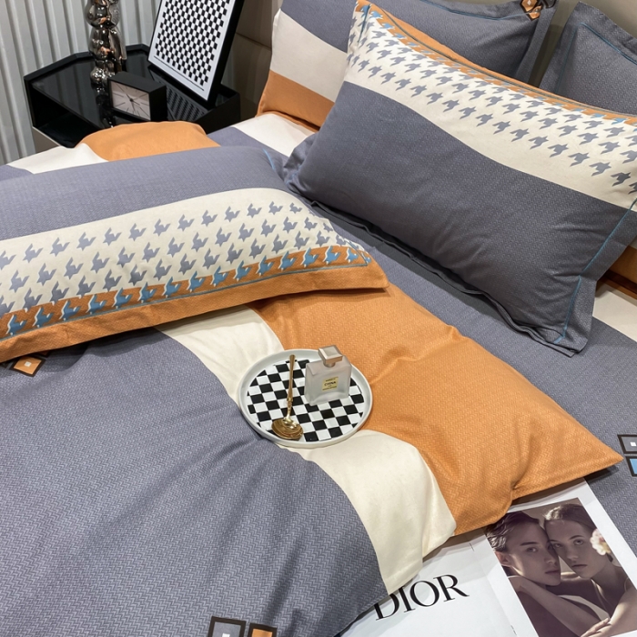 91家纺网 家纺一手货源 找家纺 金纱玉纺 2023新款全棉加厚磨毛四件套 艾伦