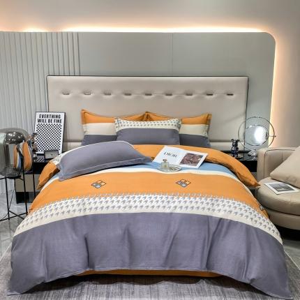 金纱玉纺 2023新款全棉加厚磨毛四件套 艾伦