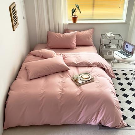 91家纺网 家纺一手货源 找家纺 十里居 2022新款40支13372全棉纯色四件套 雾粉