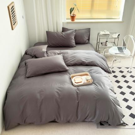 91家纺网 家纺一手货源 找家纺 十里居 2022新款40支13372全棉纯色四件套 哑灰