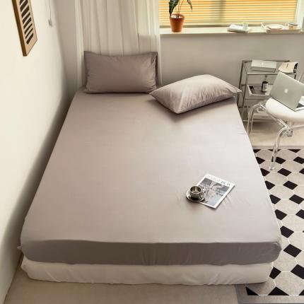 十里居 2022新款40支13372全棉纯色床笠 浅灰