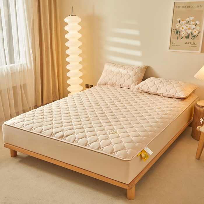 91家纺网 家纺一手货源 找家纺 给笠 2023新款玉米纤维床笠 方圆-卡其