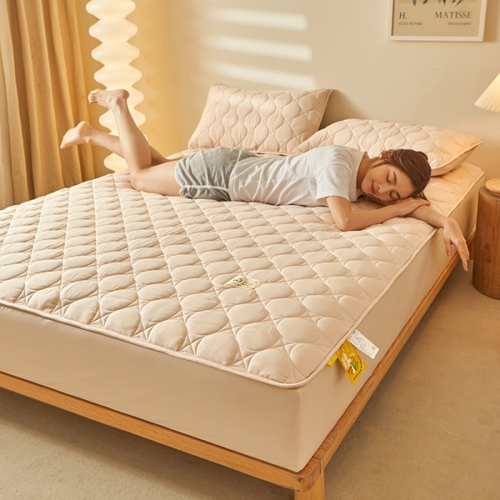 91家纺网 家纺一手货源 找家纺 给笠 2023新款玉米纤维床笠 方圆-卡其