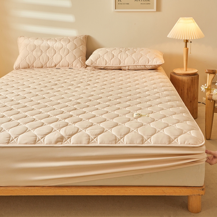 91家纺网 家纺一手货源 找家纺 给笠 2023新款玉米纤维床笠 方圆-卡其