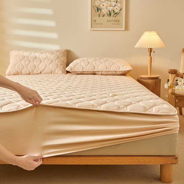 91家纺网 家纺一手货源 找家纺 给笠 2023新款玉米纤维床笠 方圆-卡其