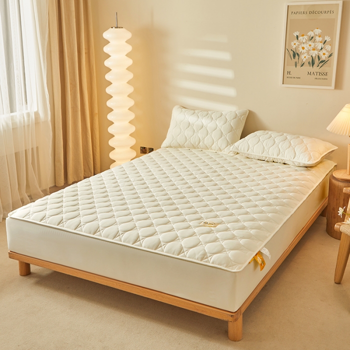 91家纺网 家纺一手货源 找家纺 给笠 2023新款玉米纤维床笠 方圆-米白