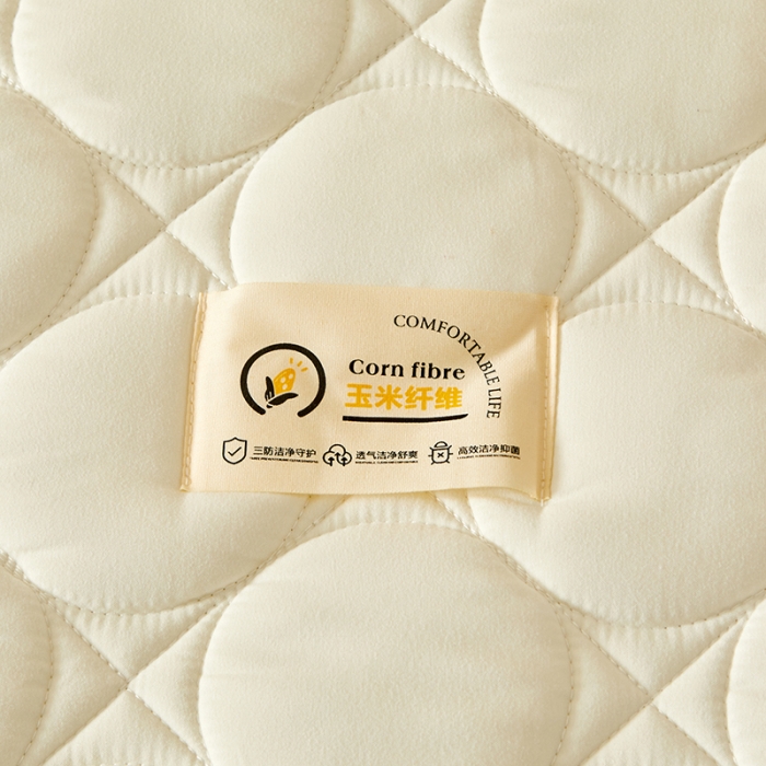 91家纺网 家纺一手货源 找家纺 给笠 2023新款玉米纤维床笠 方圆-米白