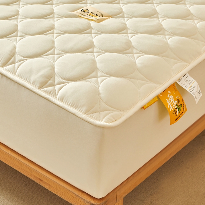 91家纺网 家纺一手货源 找家纺 给笠 2023新款玉米纤维床笠 方圆-米白