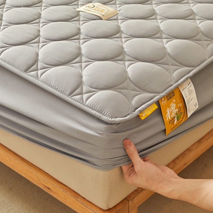 91家纺网 家纺一手货源 找家纺 给笠 2023新款玉米纤维床笠 方圆-星灰