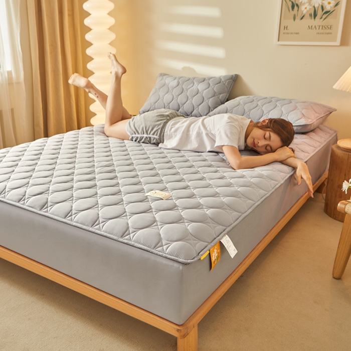 91家纺网 家纺一手货源 找家纺 给笠 2023新款玉米纤维床笠 方圆-星灰