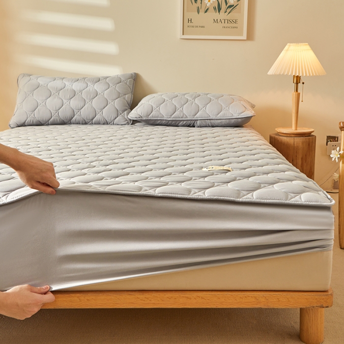 91家纺网 家纺一手货源 找家纺 给笠 2023新款玉米纤维床笠 方圆-星灰