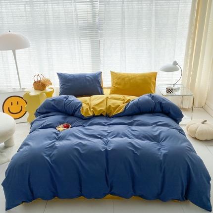 91家纺网 家纺一手货源 找家纺 （总）尚品本色2022新款纯色双拼四件套