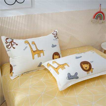 91家纺网 家纺一手货源 找家纺 茗婷 2025纯棉印花单人枕套全棉双人枕头套方枕动物世界