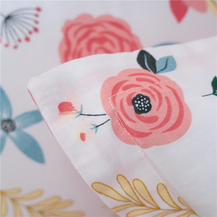 91家纺网 家纺一手货源 找家纺 茗婷 2025纯棉印花单人枕套全棉双人枕头套方枕红粉佳人