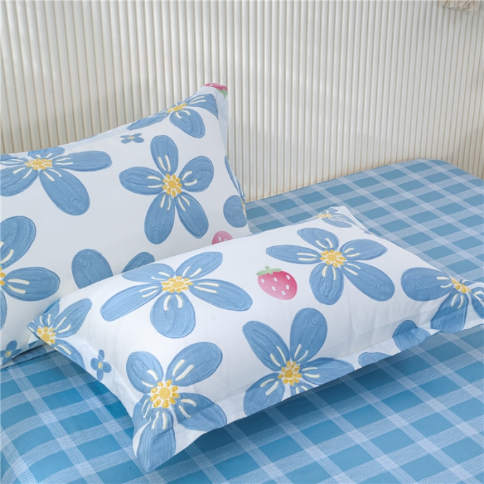 91家纺网 家纺一手货源 找家纺 茗婷 2025纯棉印花单人枕套全棉双人枕头套方枕花间梦