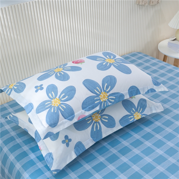 91家纺网 家纺一手货源 找家纺 茗婷 2025纯棉印花单人枕套全棉双人枕头套方枕花间梦