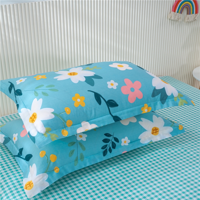 91家纺网 家纺一手货源 找家纺 茗婷 2025纯棉印花单人枕套全棉双人枕头套方枕花枝秀兰