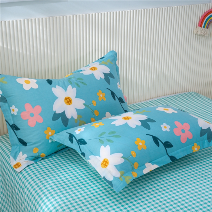 91家纺网 家纺一手货源 找家纺 茗婷 2025纯棉印花单人枕套全棉双人枕头套方枕花枝秀兰