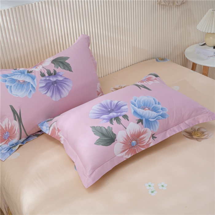 91家纺网 家纺一手货源 找家纺 茗婷 2025纯棉印花单人枕套全棉双人枕头套方枕焕美