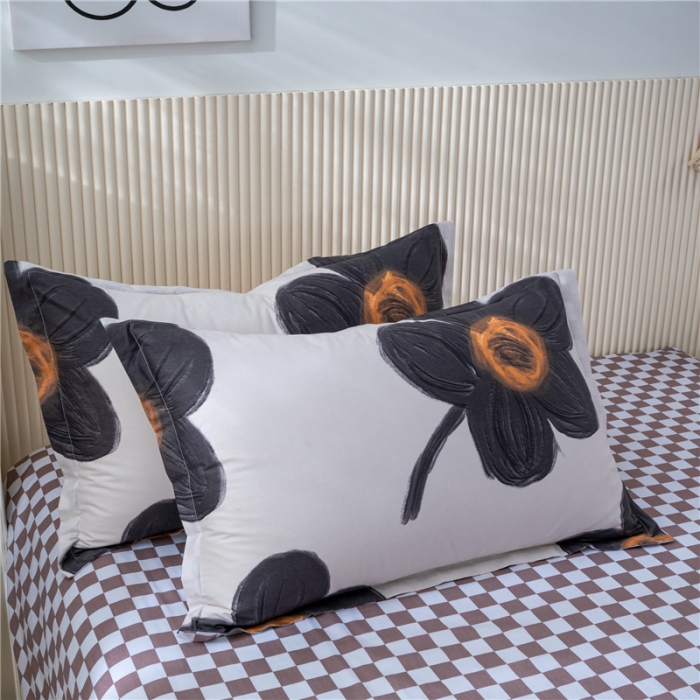 91家纺网 家纺一手货源 找家纺 茗婷 2025纯棉印花单人枕套全棉双人枕头套方枕静听花语