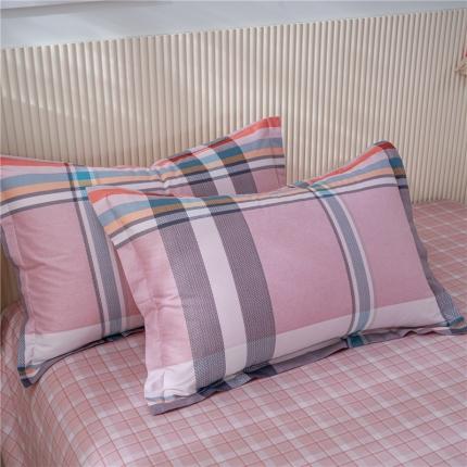 91家纺网 家纺一手货源 找家纺 茗婷 2025纯棉印花单人枕套全棉双人枕头套方枕菱格