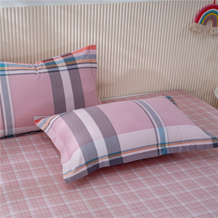 91家纺网 家纺一手货源 找家纺 茗婷 2025纯棉印花单人枕套全棉双人枕头套方枕菱格