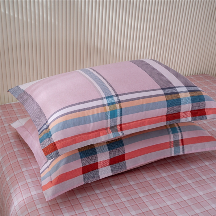 91家纺网 家纺一手货源 找家纺 茗婷 2025纯棉印花单人枕套全棉双人枕头套方枕菱格