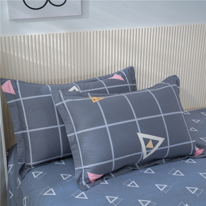 91家纺网 家纺一手货源 找家纺 茗婷 2025纯棉印花单人枕套全棉双人枕头套方枕摩登时尚灰