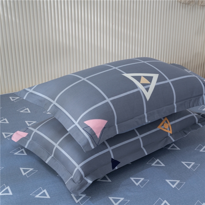 91家纺网 家纺一手货源 找家纺 茗婷 2025纯棉印花单人枕套全棉双人枕头套方枕摩登时尚灰