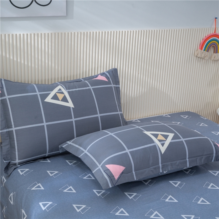 91家纺网 家纺一手货源 找家纺 茗婷 2025纯棉印花单人枕套全棉双人枕头套方枕摩登时尚灰