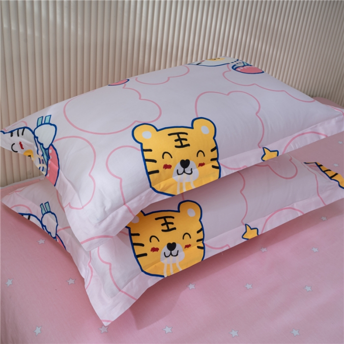 91家纺网 家纺一手货源 找家纺 茗婷 2025纯棉印花单人枕套全棉双人枕头套方枕巧虎吃面