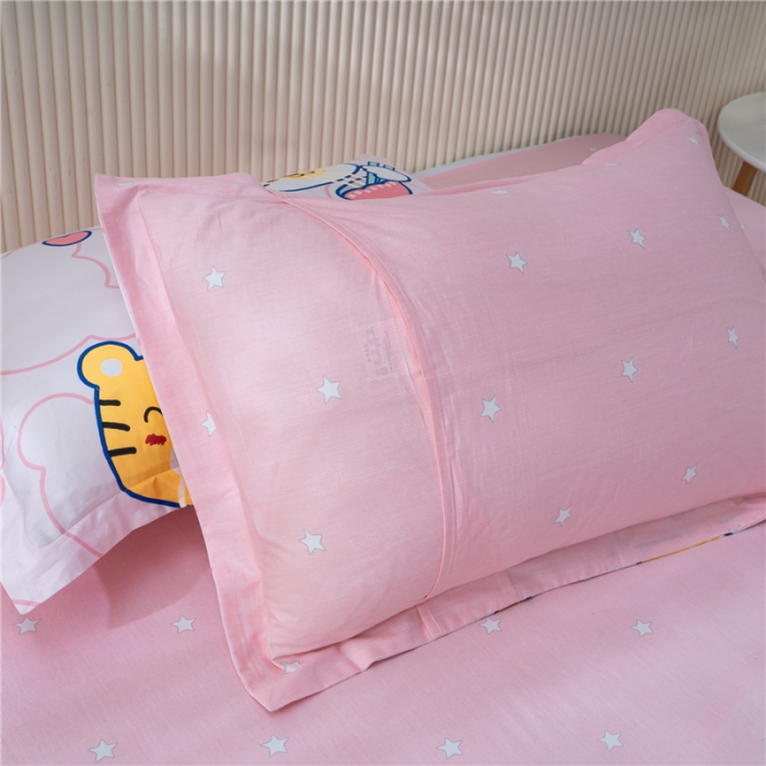 91家纺网 家纺一手货源 找家纺 茗婷 2025纯棉印花单人枕套全棉双人枕头套方枕巧虎吃面