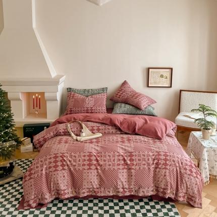 91家纺网 家纺一手货源 找家纺 总 华超针织 2022新款圣诞节限定礼盒四件套